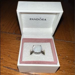 Pandora opal ring with twist band. Size 5